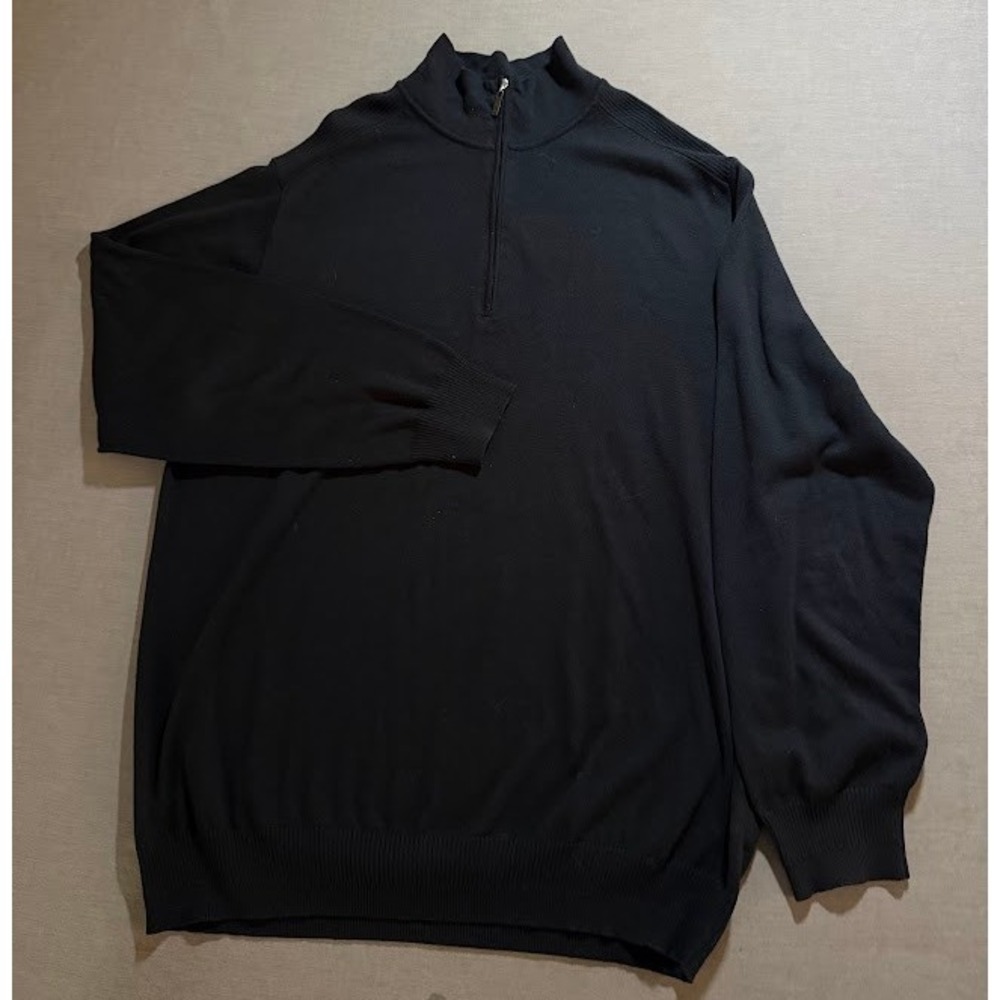 Vintage Tiger Woods‎ 1/4 Zip Pullover Sweater Long Sleeve Knitwear Mens Black
